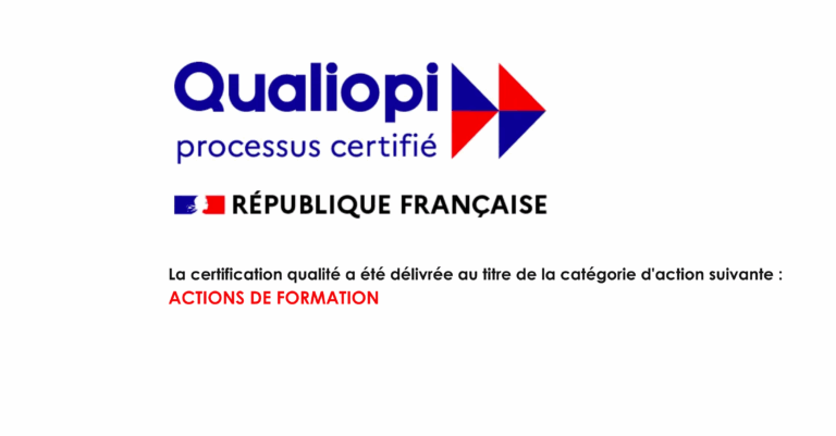 Qualiopi — processus certifié — République Française. Certification délivrée au titre des actions de formation.